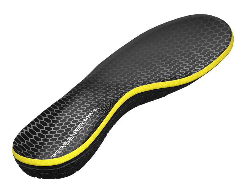 HoneyComb insole showing cushioning above a connected sculpted support frame.
