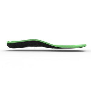 Bouncy insole in side profile, showing the arch curve