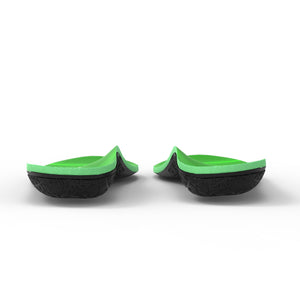 Bouncy insoles seen from behind, showing the moulded heel cups