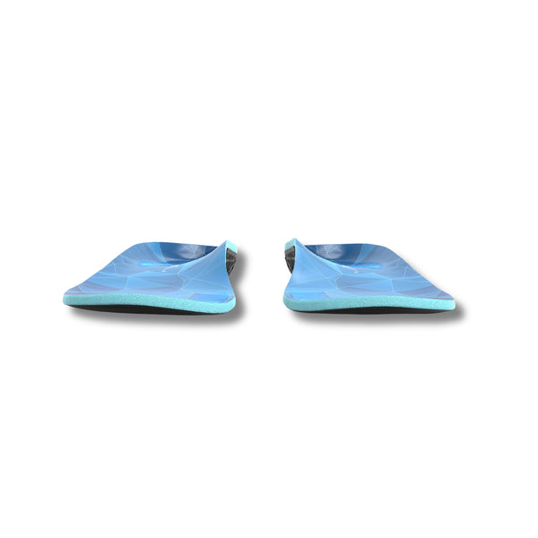 Embrace insoles in blue, a pair angled toward the camera